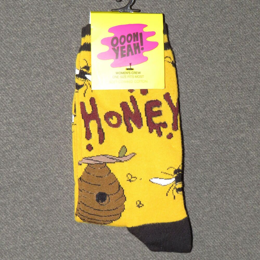 Oooh Yeah BEE KIND Honey Bee Soft Combed Cotton Women's Crew Socks